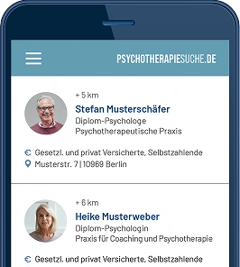 psychotherapiesuchede Handy-Mock-Up